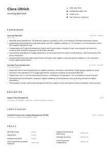 Sourcing Specialist Resume Example