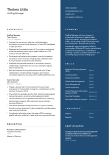 Staffing Manager Resume Template #2