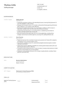 Staffing Manager Resume Template #1