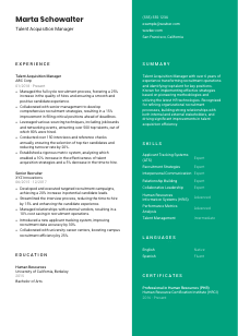 Talent Acquisition Manager CV Template #2