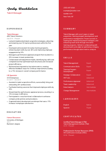 Talent Manager CV Template #3