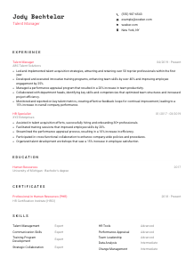Talent Manager CV Template #1