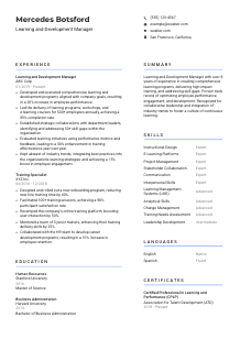Learning and Development Manager CV Template #10