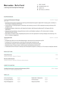 Learning and Development Manager CV Template #18