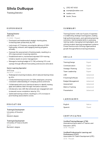 Training Director CV Template #2