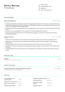 Training Manager Resume Template #18