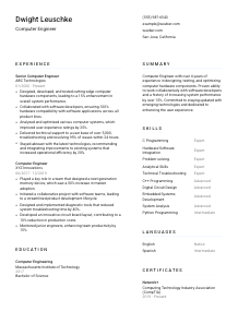 Computer Engineer CV Template #5