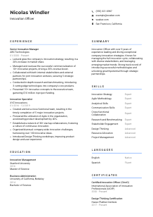 Innovation Officer Resume Template #2