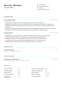 Innovation Officer Resume Template #3