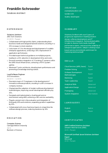 Solutions Architect CV Template #2