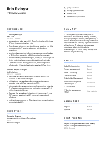 IT Delivery Manager CV Template #10