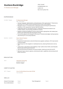 IT Infrastructure Manager CV Template #1