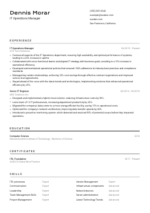 IT Operations Manager CV Template #2