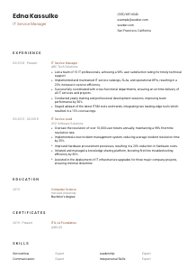 IT Service Manager Resume Template #6
