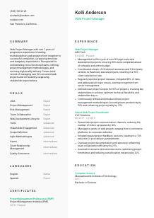 Web Project Manager CV Template #14