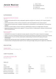 Blockchain Research Scientist Resume Template #1