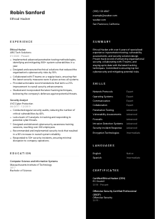Ethical Hacker Resume Template #17