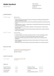 Ethical Hacker CV Template #6