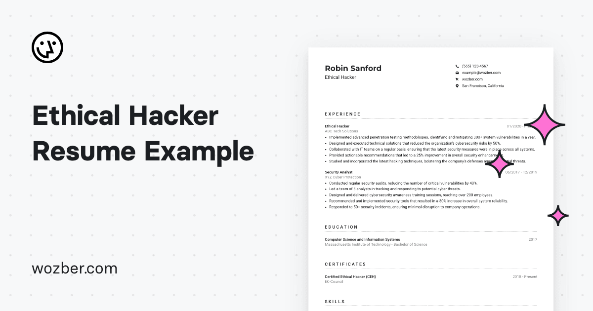 Ethical Hacker Resume Example