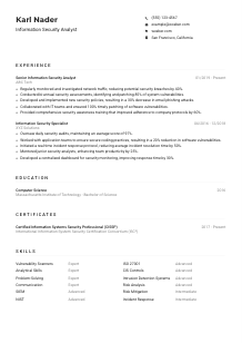 Information Security Analyst CV Example