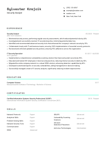 Security Analyst Resume Template #3