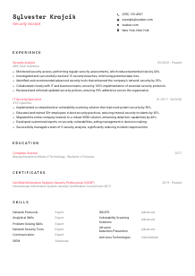 Security Analyst Resume Template #1