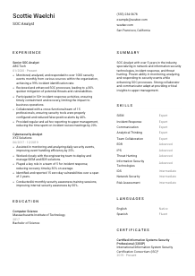 SOC Analyst CV Template #1