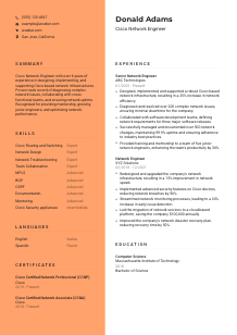 Cisco Network Engineer CV Template #19