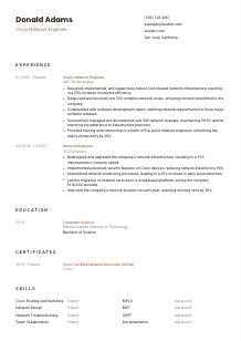 Cisco Network Engineer CV Template #6