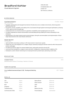 Cloud Network Engineer CV Template #2