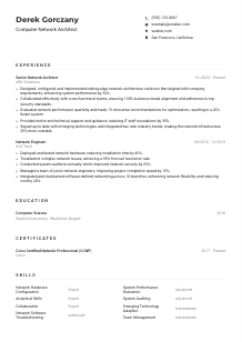 Computer Network Architect CV Example
