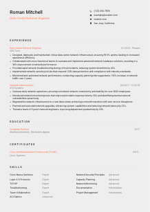 Data Center Network Engineer CV Template #23