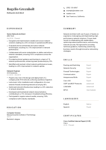 Network Architect Resume Template #1