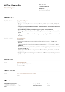 Network Engineer CV Template #6