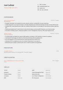 Network R&D Specialist Resume Template #3