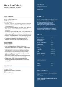 System and Network Engineer CV Template #2