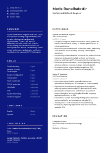 System and Network Engineer CV Template #3