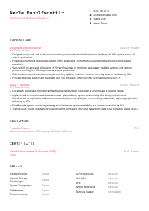 System and Network Engineer CV Template #1