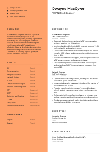 VOIP Network Engineer CV Template #3