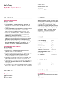 Application Support Manager Resume Template #11