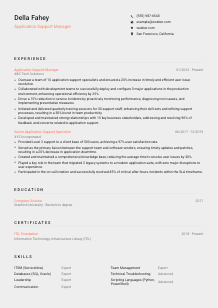 Application Support Manager Resume Template #23