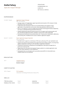 Application Support Manager Resume Template #6