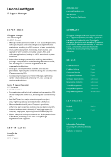 IT Support Manager Resume Template #2