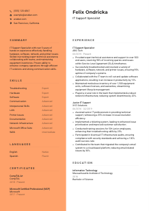 IT Support Specialist Resume Template #3