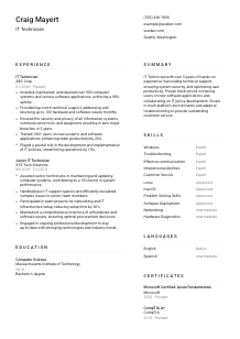 IT Technician CV Template #1