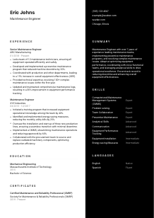 Maintenance Engineer CV Template #17