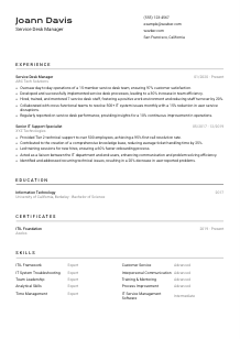 Service Desk Manager CV Template #9