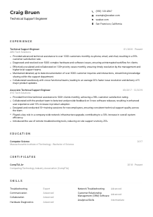 Technical Support Engineer CV Example