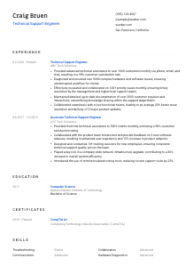 Technical Support Engineer Resume Template #1