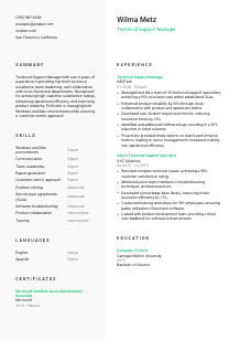 Technical Support Manager Resume Template #14